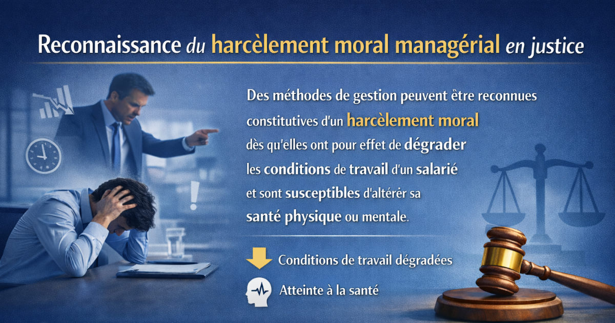 Harcèlement moral managérial - Arrêt Cour de Cassation 2025 - Avocat droit du travail Paris